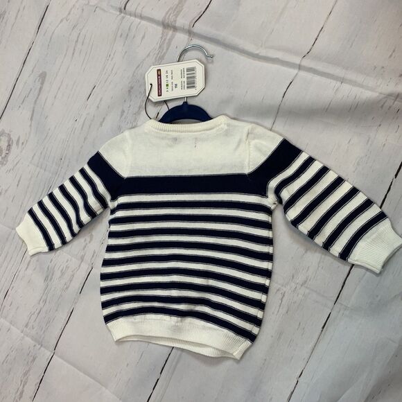 Baby Toddler striped bear sweater 9M navy unisex boy Sergent Major France Europe - Picture 9 of 9